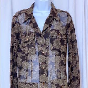 Express Sheer button up blouse